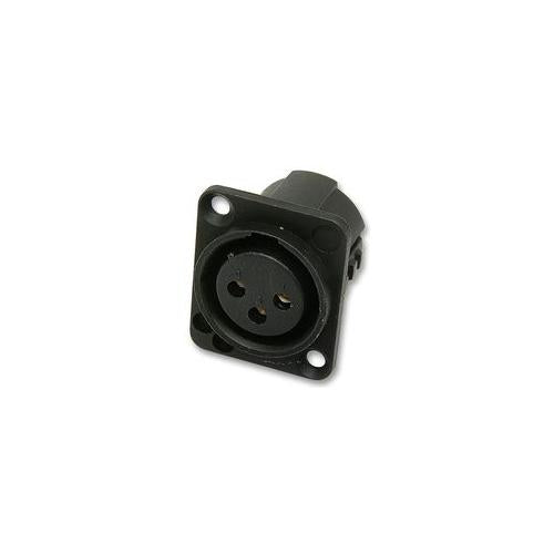 DELTRON - 718-0301 - XLR SOCKET, 3P, CHASSIS, BLACK, NON-LATCHING