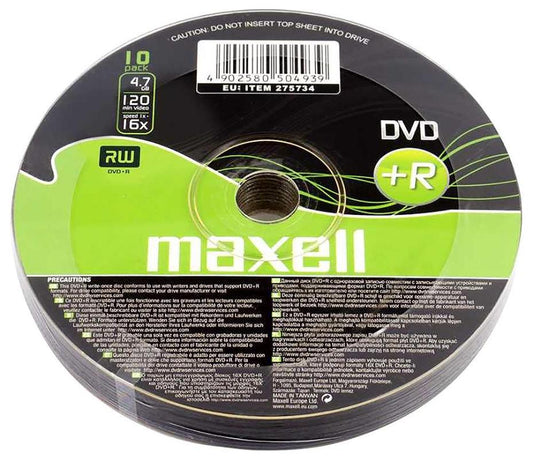 16x Speed DVD+R Blank DVDs, 10 Pack Shrink - 275734