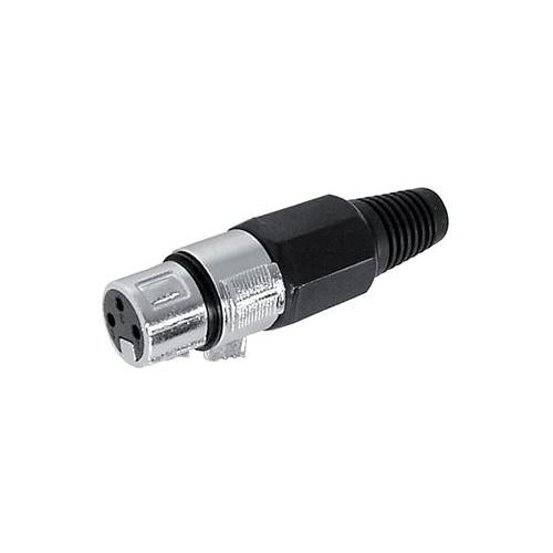 AV21554 - XLR SOCKET, 3P, IN-LINE, BLACK
