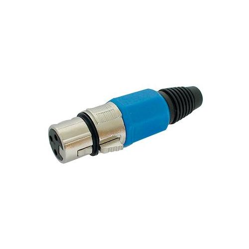 AV21555 - XLR SOCKET, 3P, IN-LINE, BLUE