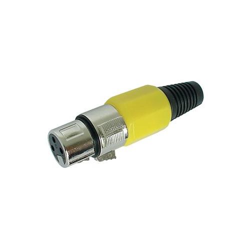 AV21558 - XLR SOCKET, 3P, IN-LINE, YELLOW
