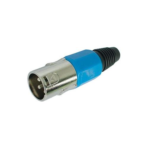 AV21560 - XLR PLUG, 3P, IN-LINE, BLUE