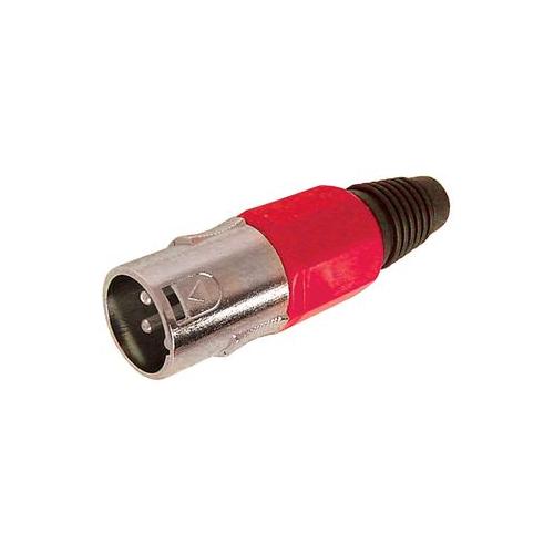 AV21562 - XLR PLUG, 3P, IN-LINE, RED