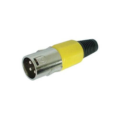 AV21563 - XLR PLUG, 3P, IN-LINE, YELLOW