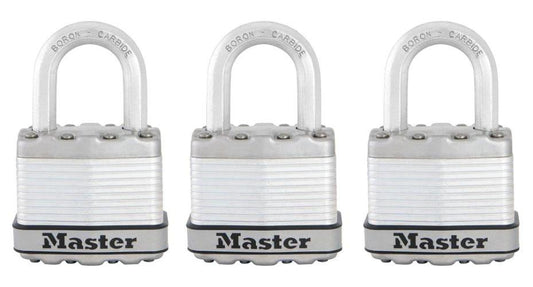 45mm Steel Heavy Duty Padlocks, 3 Pack - M1EURTRI