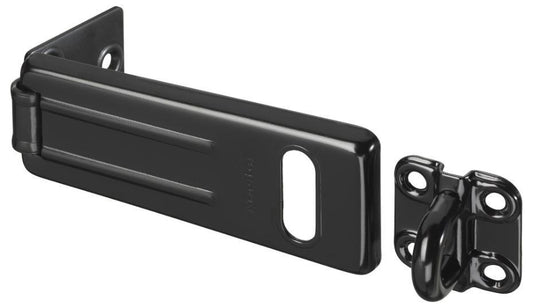 110mm Zinc Plated Steel Outdoor Hasp & Staple, Black - 704EURDBLK