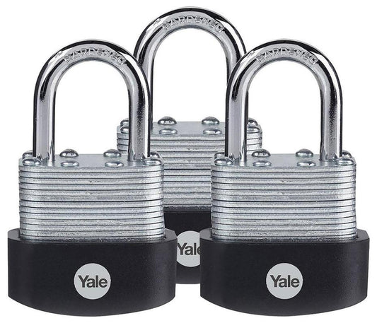 40mm High Security Laminated Steel Padlocks, 3 Pack - Y125B/40/122/3