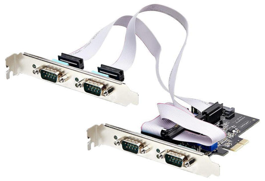 4 Port RS232 / RS422 / RS485 DB9 Serial PCI-Express Adaptor Card with 16C1050 UART - PS74ADF-SERIAL-CARD