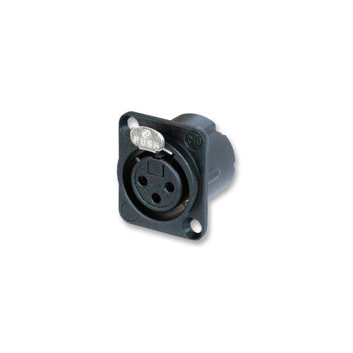 NEUTRIK - NC3FD-LX-BAG - XLR SOCKET, 3P, CHASSIS, BLACK