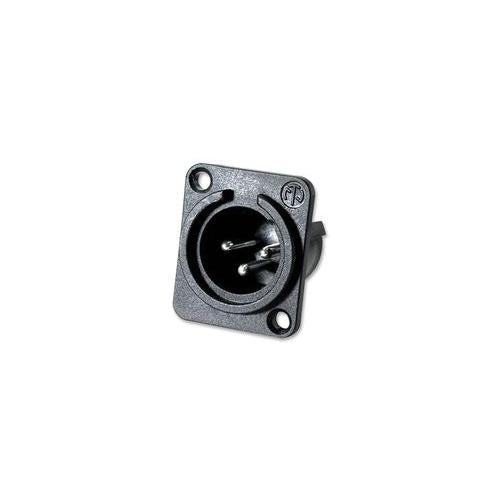 NEUTRIK - NC3MPP - XLR PLUG, 3 POLE, CHASSIS, BLACK, UNIFIED