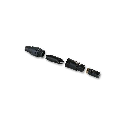 NEUTRIK - NC4FXX-B - XLR SOCKET, 4 POLE, IN-LINE, BLACK/GOLD