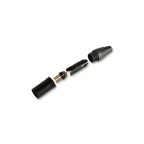 NEUTRIK - NC4MXX-B - XLR PLUG, 4 POLE, IN-LINE, BLACK/GOLD