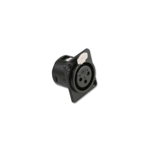 PRO SIGNAL - PSG01278 - XLR SOCKET, 3P, CHASSIS, BLACK