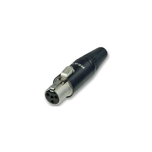 NEUTRIK - RT4FC-B - MINI XLR SOCKET, IN-LINE, 4P
