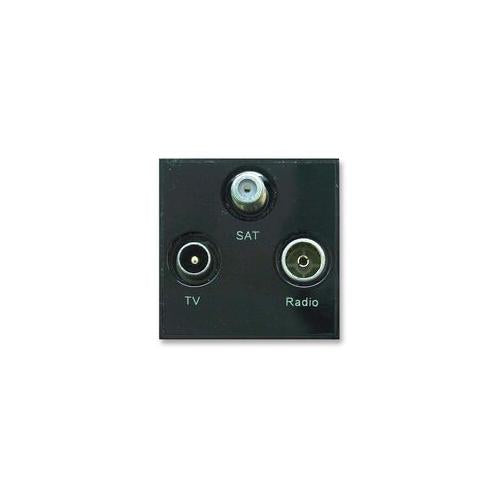 TRIAX - 304263 - TV/RADIO/SAT TRIPLEX BLACK MODULE FOR WALL PLATE
