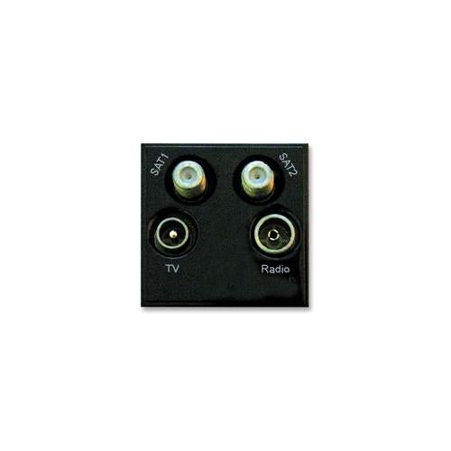 TRIAX - 304265 - TV/RADIO/SAT I/SAT II BLACK MODULE FOR WALL PLATE