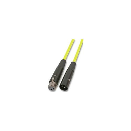 AV21121 - XLR LEAD, 6 METRES, FLUORO YELLOW , MALE TO FEMALE