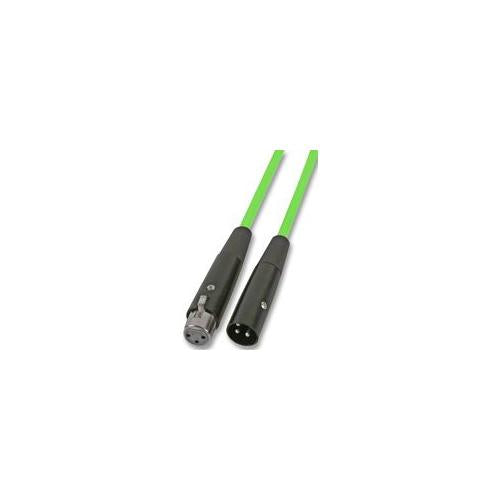 AV21123 - XLR LEAD, 6 METRES, FLUORO GREEN , MALE TO FEMALE