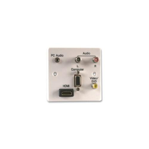 1GC-043-VN - MULTIMEDIA WALLPLATE 1G-HDMI, AV, VGA & Jack , VGA SCREW TERMINALS