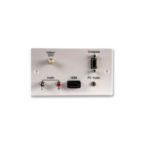 2GC-062 - MULTIMEDIA WALLPLATE , 2 GANG 1x HDMI, AV, VGA & Jack