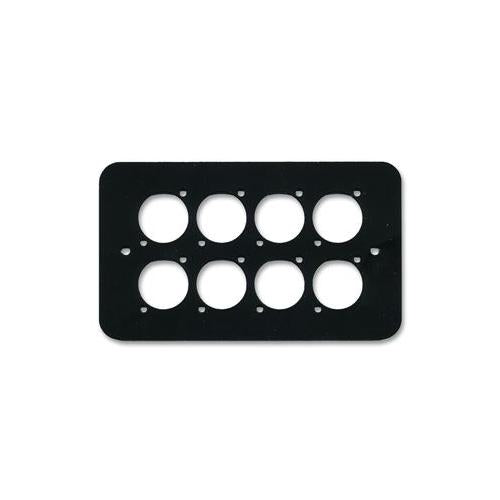 84511-8RC - 8X XLR AV PLATE,  2 GANG , BLACK