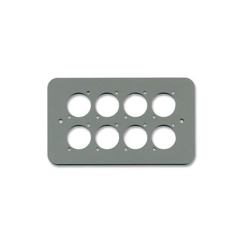 84511-8RCS - 8X XLR AV PLATE,  2 GANG , SILVER