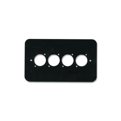 84511-RC - 4X XLR AV PLATE,  2 GANG , BLACK