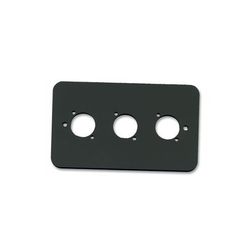 86511-RC - 3X XLR AV PLATE,  2 GANG , BLACK