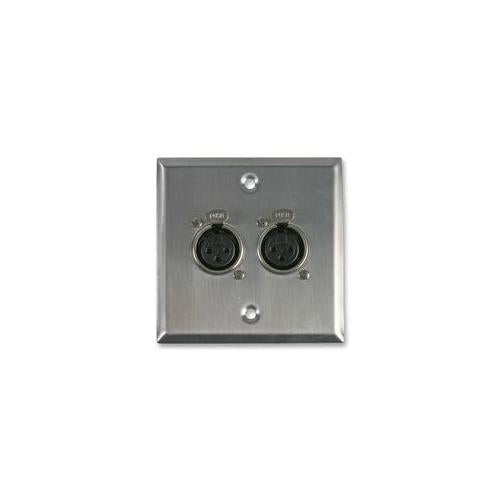 AV16200. - WALL AV PLATE , STAINLESS STEEL, 2X XLR SOCKETS