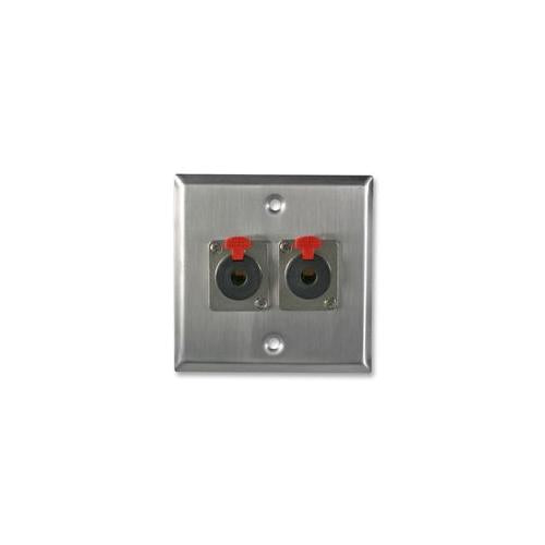 AV16203 - WALL AV PLATE , STAINLESS STEEL, 2X JACK SOCKETS