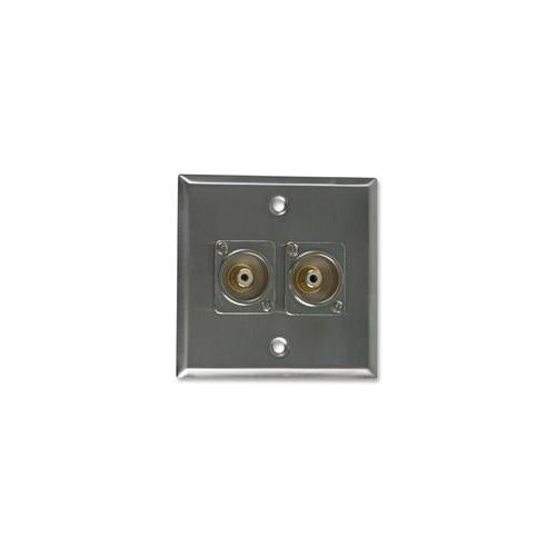 AV16206 - WALL AV PLATE , STAINLESS STEEL, 2X RCA