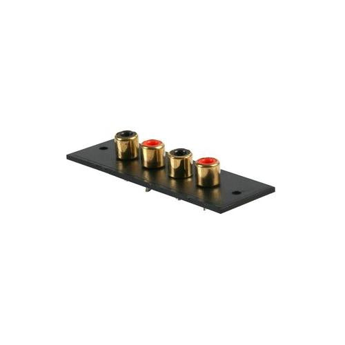 AV21543 - 4X PHONO, CHASSIS PLATE, RED AND BLACK, GOLD