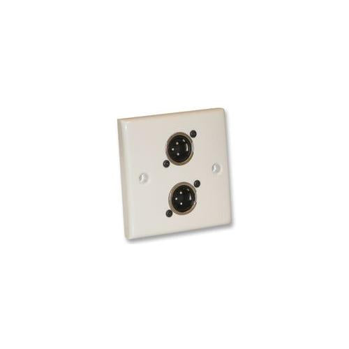 F267ZG - WALL PLATE, 2X XLR PLUGS