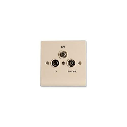 PROCEPTION - PROOUT13 - OUTLET PLATE, TV/FM/DAB/SAT TRIPLEX