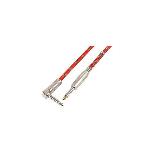 AV20658 - GUITAR LEAD, 90DEG, RED CABLE , 6.35MM