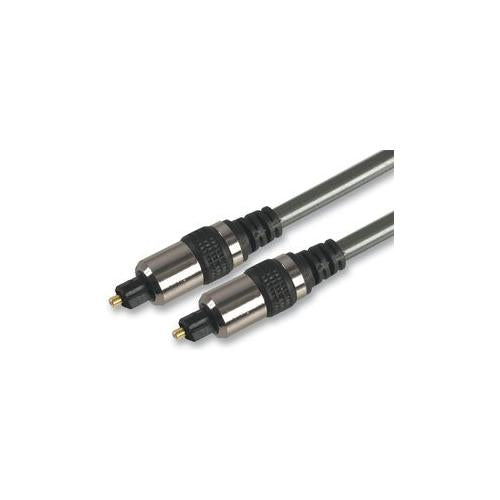 PRO SIGNAL - PSG03294 - TOSLINK LEAD, BLACK/CHROME, 2M, DIGITAL AUDIO CABLE