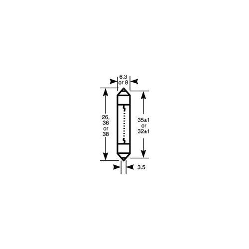 RING - R256 - FESTOON CAP - S7D 8 X 38 / WATT - 3