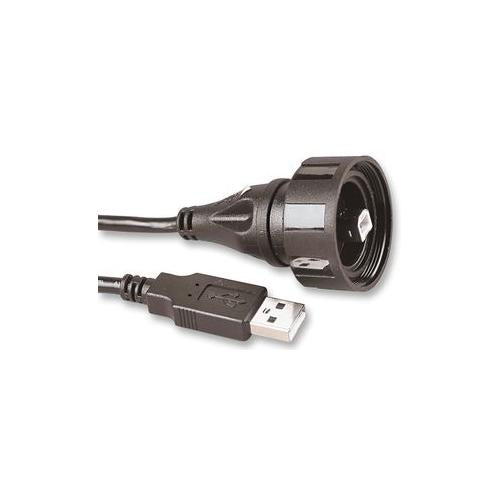 BULGIN - PX0840/B/2M00 - LEAD, USB B TYPE IP68 TO TYPE A , 2 METRES