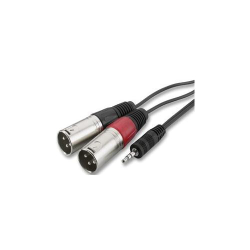 IMG STAGE LINE - MCA-129P - AV LEAD, 3.5MM 3P TO 2X XLR PLGS, 1 METRE