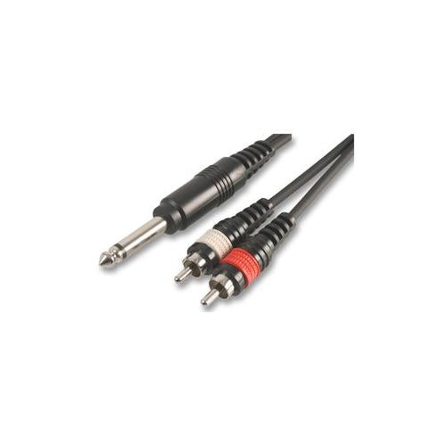 PULSE - PLS00136 - 2X PHONO TO 6.35MM JACK PLGS, 0.3M