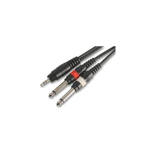 PULSE - PLS00142 - 3.5MM TO 2X 6.35MM JACK PLGS, 6M