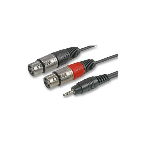 PULSE - PLS00298 - AV LEAD, 3.5MM 3P TO 2X XLR SKTS, 3 METRES