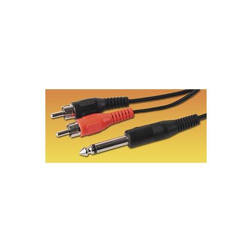 PRO SIGNAL - PSG00176 - 6.35MM MONO PLUG TO 2XPHONO PLUGS-2M , CABLE LEAD