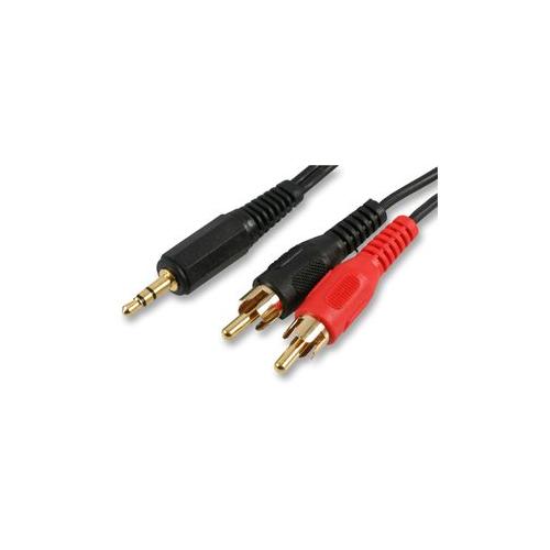 PRO SIGNAL - PSG00195 - 3.5MM(S)TO 2X PHONO-1.2M GOLD PLATED