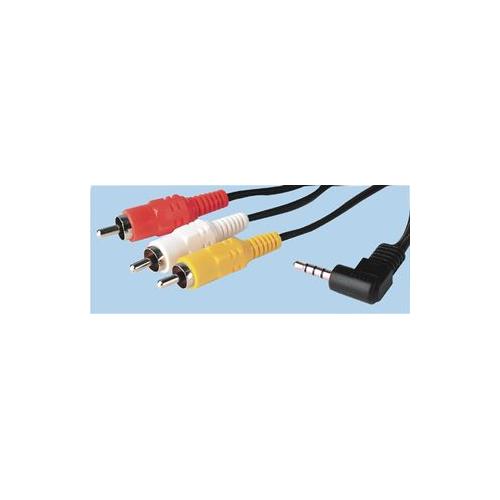 PRO SIGNAL - PSG00671 - 4-POLE JACK PL TO 3X PH PL - 1M GOLD