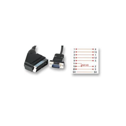 PRO SIGNAL - PSG00969 - 21 PIN SCART TO 15 PIN HD PLUG , 1.5 METRES