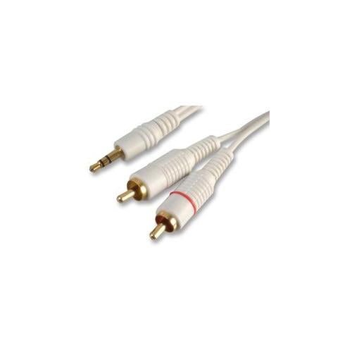 PRO SIGNAL - PSG02891 - LEAD, 3.5 P TO 2X PHONO, WHITE, 3 METRES