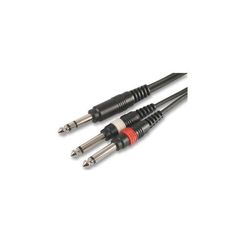 PULSE - PLS00132 - 6.35MM (1/4") 3P JACK TO 2X JACK PLUGS, 0.3M