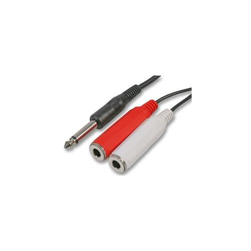 PRO SIGNAL - PSG03427 - 6.35MM (1/4") MONO PLUG TO 2X SKTS, 0.5M