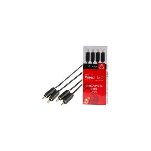 TECHLINK - 710033 - 2X PHONO LEAD, 3 METRES